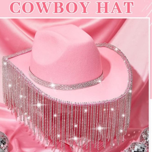 Accessories - Pink Rhinestone Cowboy Hat